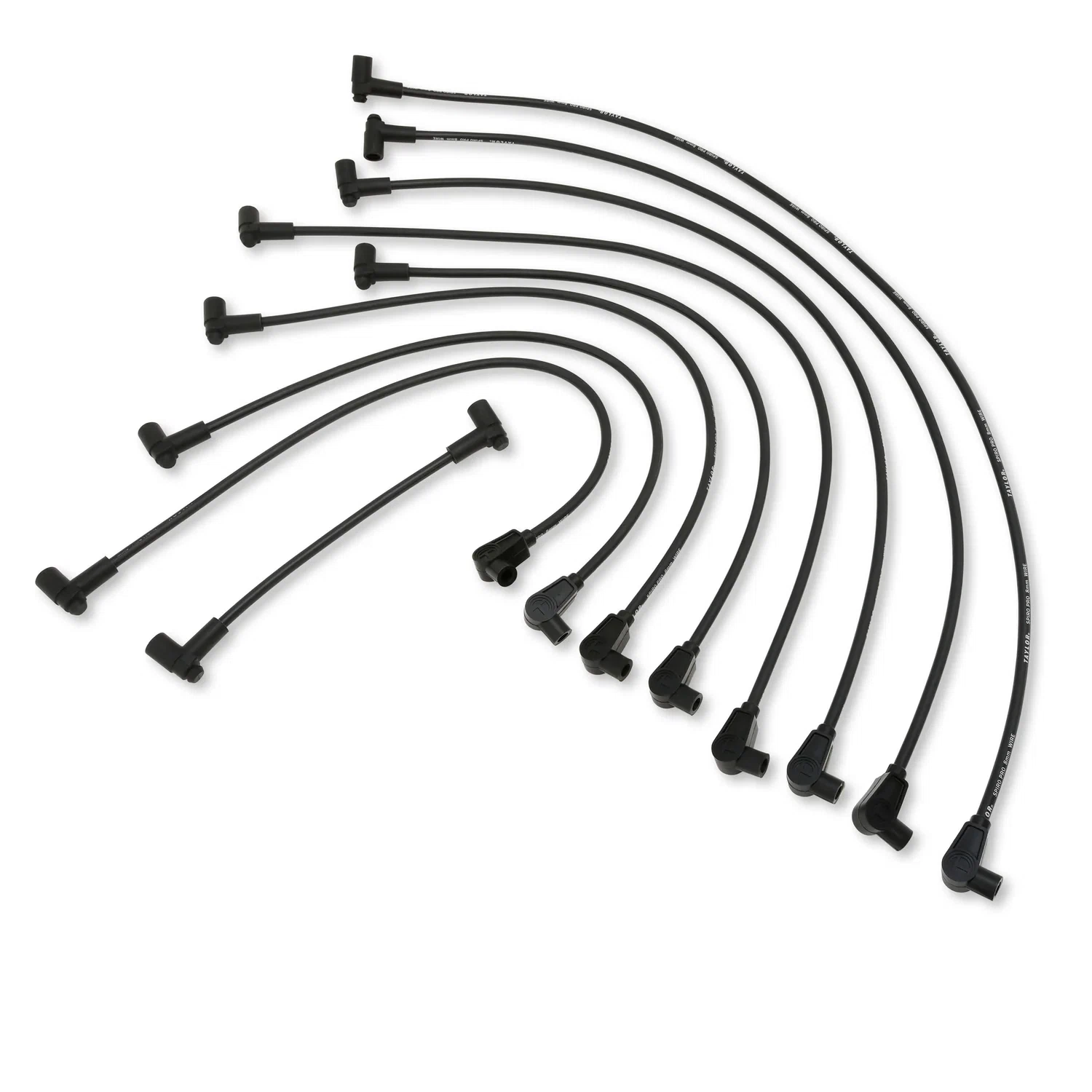 Spark Plug Wire Set Universal 8mm Silicone Spiro Pro 350 ohm_ft Black 72034